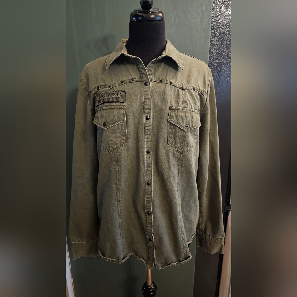 Metal Mulisha Olive Button Down Shirt